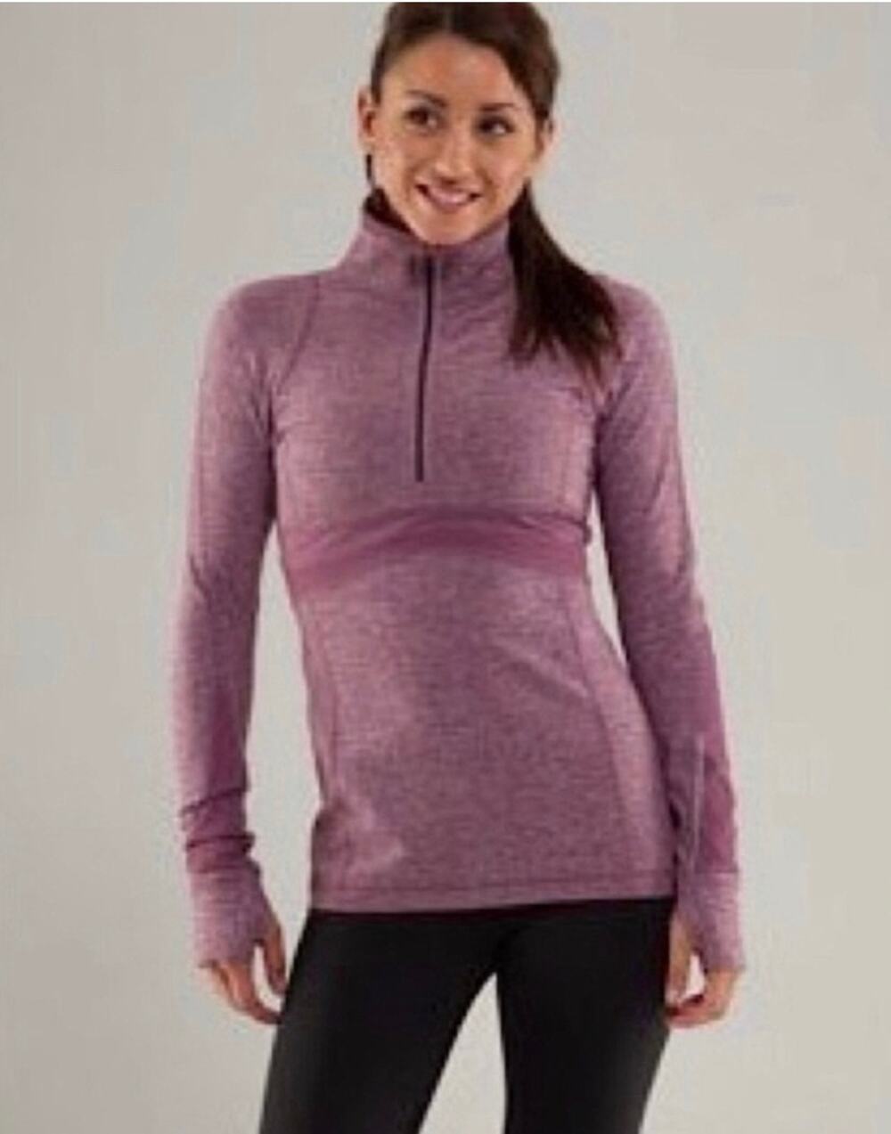 Lululemon Run Full Tilt Purple Spacedye 1/2 Zip Pullover Jacket Size 6 *EUC